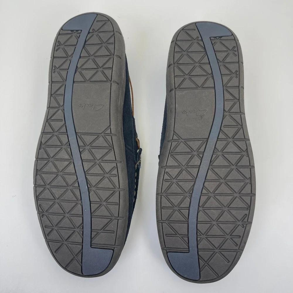 Clarks Kohen Walk Leather Moccasin Slippers Shoes Men's Size 12 M Blue 26139021